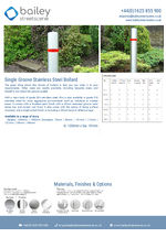 Single Groove Stainless Steel Bollard data sheet