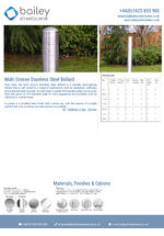 Multi Groove Stainless Steel Bollard data sheet