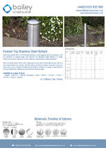 Feature Top Stainless Steel Bollard data sheet