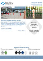 Warrior HD Square Telescopic Bollard data sheet