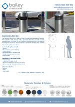 Cannock Litter Bin data sheet