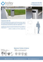 Garnock Litter Bin data sheet