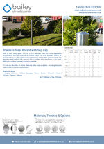 Stainless Steel Bollard with Sep Cap data sheet