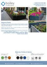 Belgravia Planter data sheet