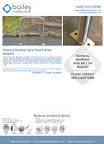 Sheffield Stainless Steel Cycle Stand Surface Mounted data sheet