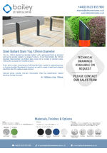 Steel Bollard Slant Top 139mm Dia data sheet