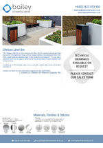 Chelsea Litter Bin data sheet