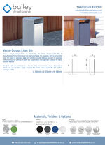 Versio Corpus Litter Bin data sheet