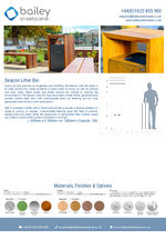 Deacon Litter Bin data sheet