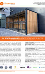 20 Space Amazon Eco Two Tier Cycle Shelter Specification Sheet