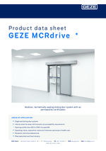 GEZE MCRdrive - datasheet
