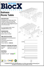 Dalness Picnic Table - Datasheet
