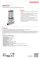 GEMÜ D41 pneumatically-actuated diaphragm valve