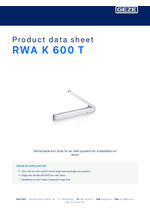 RWA K 600 T data sheet