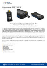 Thermo Hygrometer PCE-THD 50 - Datasheet