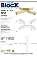 Arran Planter Bench Data Sheet