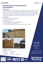 CPD - Acoustic barriers to environmental
noise pollution