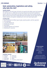 CPD - Gate automation, legislation and safety - why take the risk?