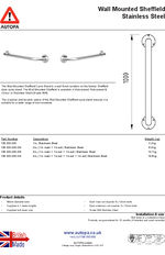 AUTOPA Wall Mounted Sheffield Stand - Stainless Steel