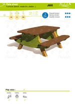 Play Table for children for playgrounds - J605 data sheet