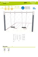 Swing set with 2 flat seats - J477 data sheet
