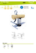 Log J880 - Wooden spring rocker for playgrounds, single seat data sheet