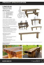 Lincoln tables and bench - 71018 data sheet