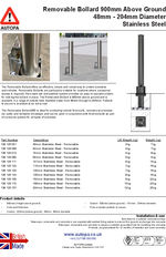 AUTOPA 900 Removable Bollard - Stainless