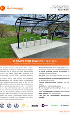 10 Space Chelsea Cycle Shelter Specification Sheet