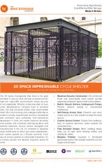 20 Space Impregnable Cycle Store Specification Sheet
