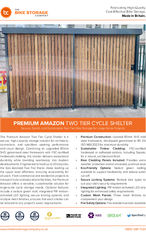 Premium Amazon Two Tier Cycle Shelter Specification Sheet