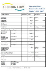 Gordon Low PVC Pond Liner datasheet 