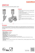GEMÜ S40 - pneumatically operated globe valve datasheet