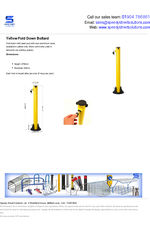 Yellow fold down bollard data sheet