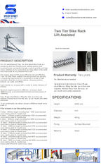 Two tier bike rack lift assist data sheet