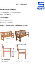 Traditional seat data sheet