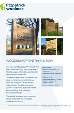 Woodsman entrance sign data sheet
