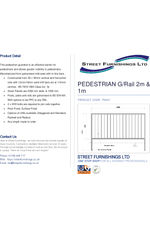 Pedestrian Guardrail 2m - 1m - Datasheet
