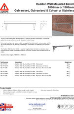 AUTOPA Haddon Wall Mounted Bench
