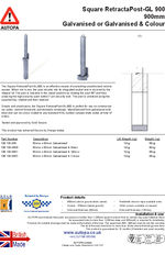 AUTOPA Square RetractaPost-GL 900 - Galvanised