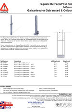 AUTOPA RetractaPost 745 - Square