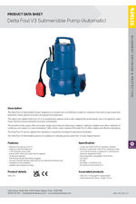 Delta Foul V3 Submersible Pump Automatic datasheet
