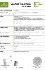 King K7 216-329mm datasheet