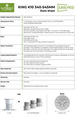 King K10 340-545mm datasheet