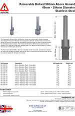 AUTOPA 900 Removable Bollard - Stainless