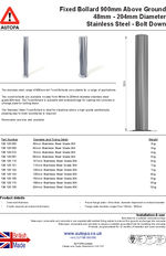 AUTOPA Bolt Down 900mm Stainless Steel Bollard