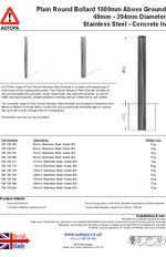AUTOPA Concrete In 1000mm Stainless Steel Bollard