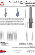 AUTOPA Removable 750mm Stainless Bollard