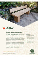 Verdyn bench with backrest data sheet
