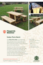 Verdyn picnic table data sheet